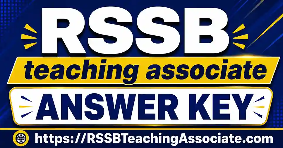 Rajasthan RSSB Teaching Associate Answer Key 2026 PDF Download