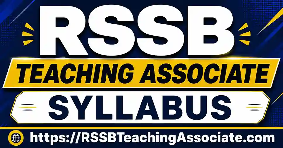 Rajasthan RSSB Teaching Associate Syllabus 2026 PDF Download